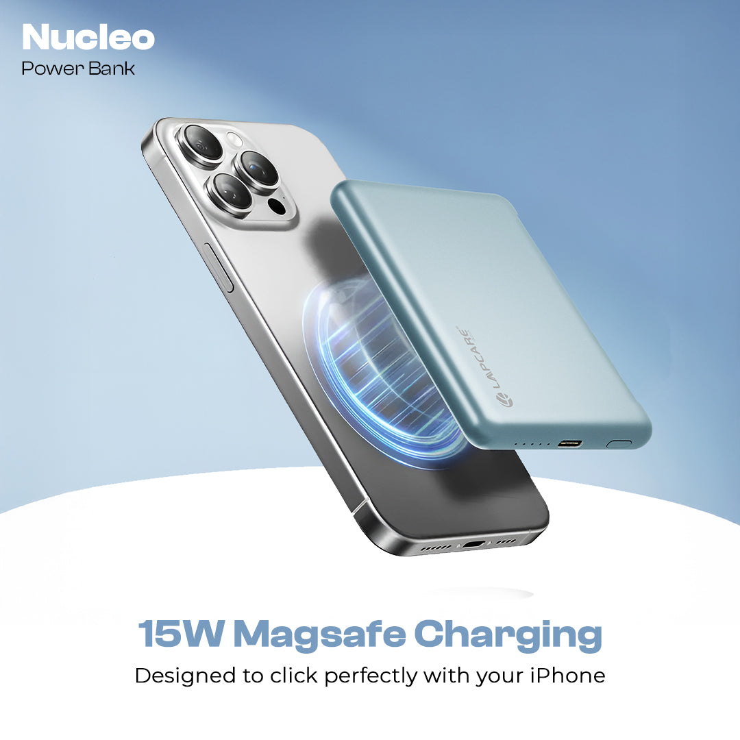 NUCLEO 5000mAh Ultra Slim Compact Power Bank | 15W Mag-Safe Wireless Charging (LOX-159)