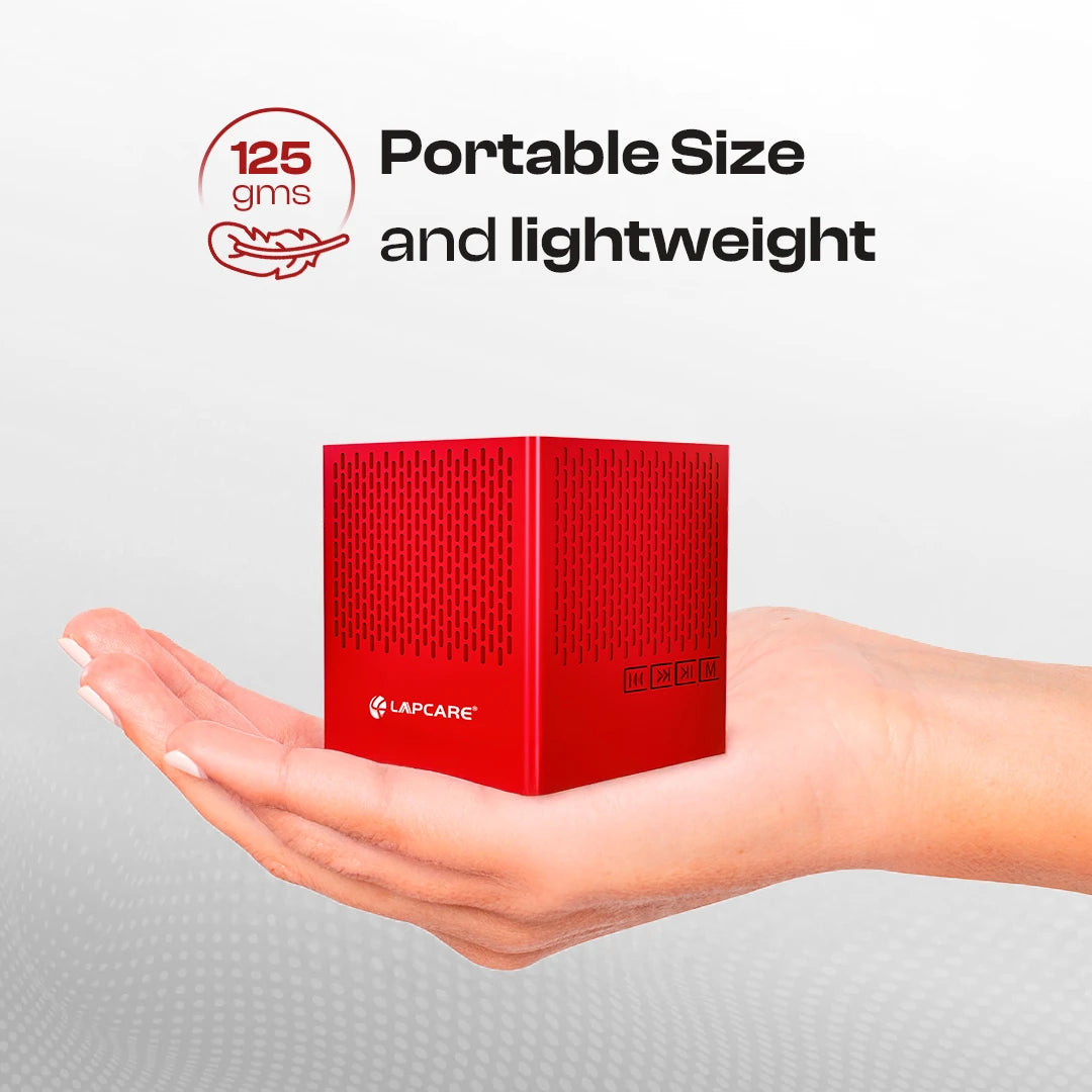 Kube 5W Portable BT 5.3V Speaker With In-Built Mic- Red (LBS-702)
