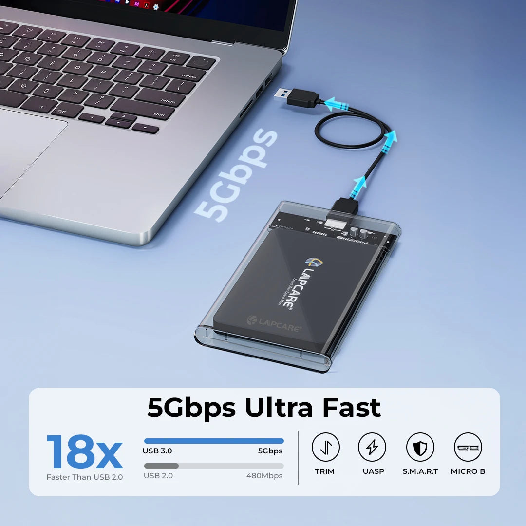 Transparent SSD Casing for 2.5" Sata with cable