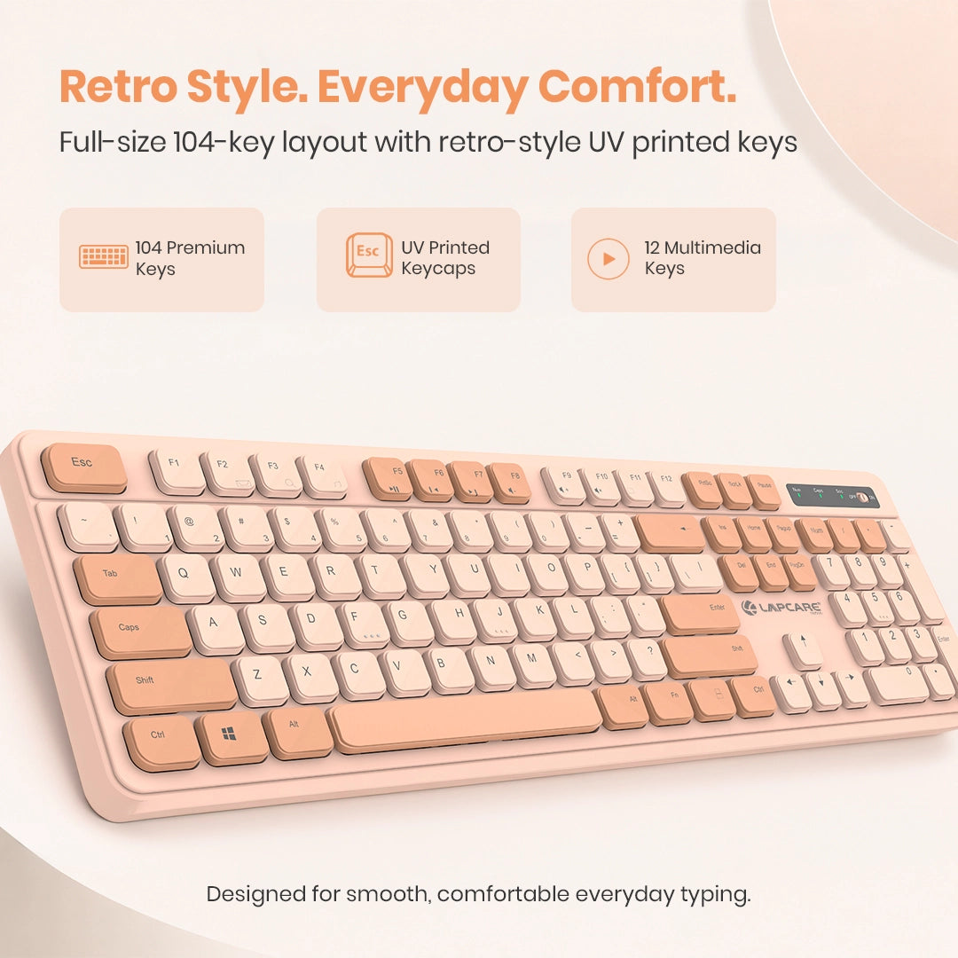 Ramon 5 Wireless Keyboard & Mouse Combo with 12 Multimedia Keys & 3200 DPI Mouse (WL-108)