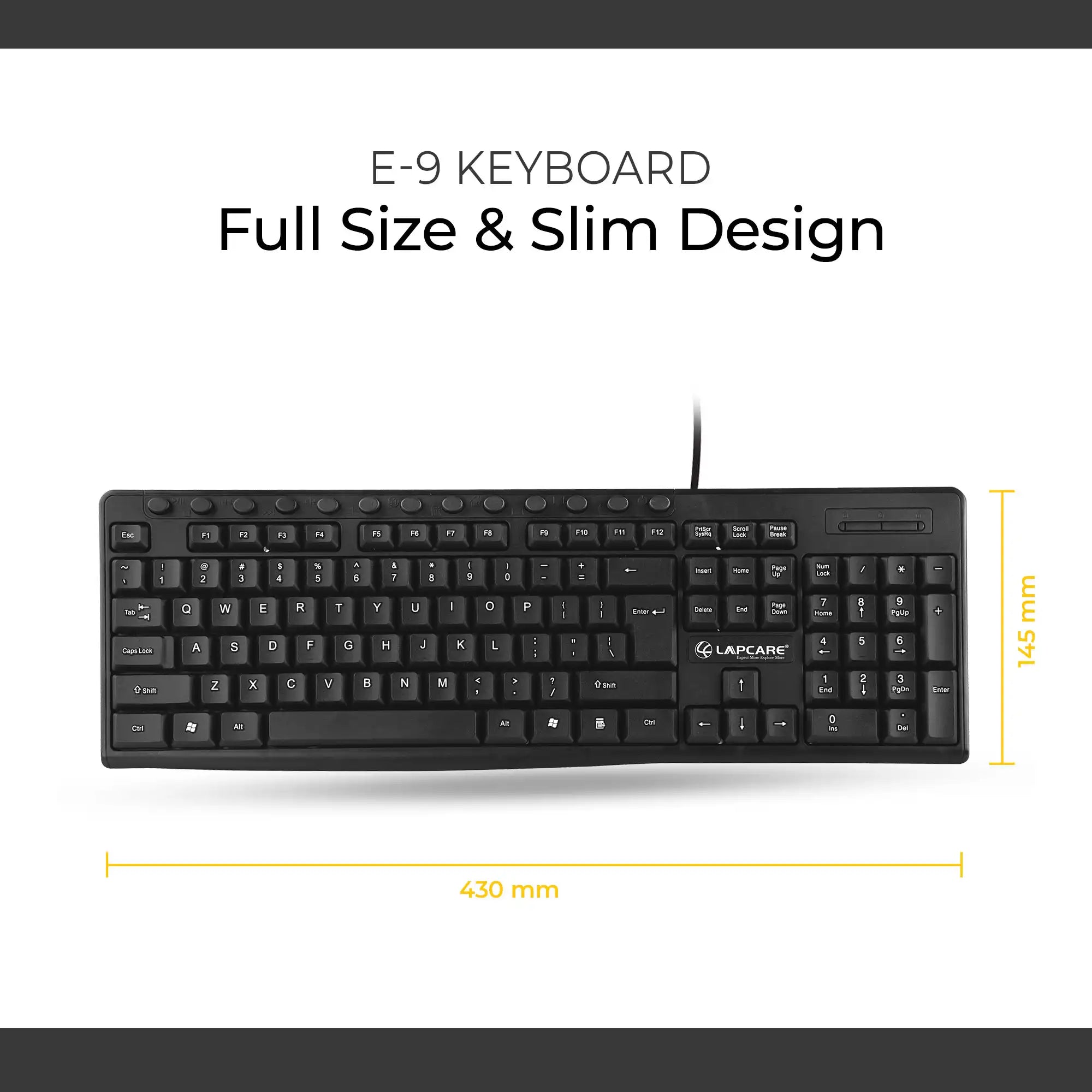 E9 - 117 Keys Wired Multimedia USB Keyboard