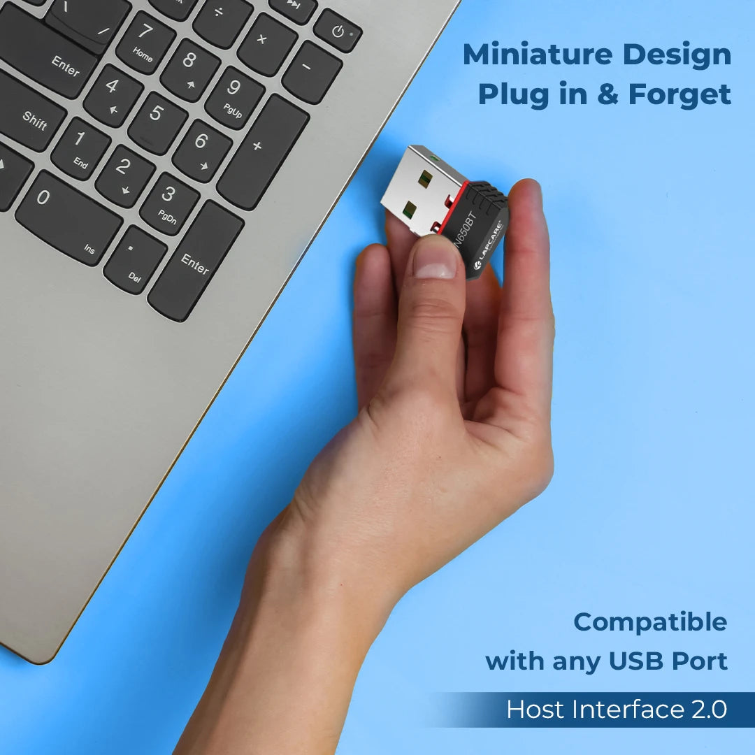 Lapcare Bluetooth 4.2+ Wireless AC 650Mbps NANO USB 2.0 Adapter (LWD-303)