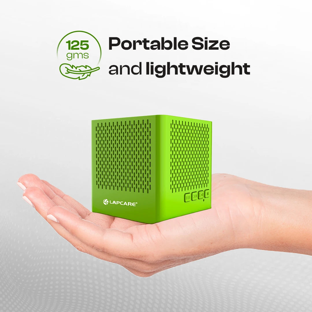 Kube 5W Portable BT 5.3V Speaker With In-Built Mic- Green (LBS-702)