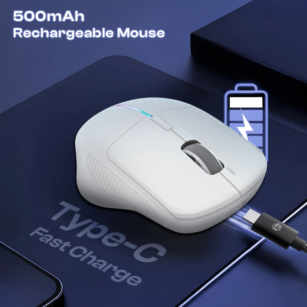 Swift Click RGB Light Wireless Mouse With 1600 Adjustable DPI & Multi-Device Connectivity (LWM-514)