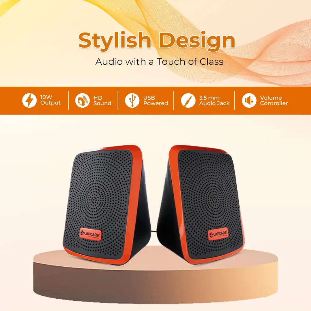 Twiny 2 Computer Speaker Orange (LUS-204)