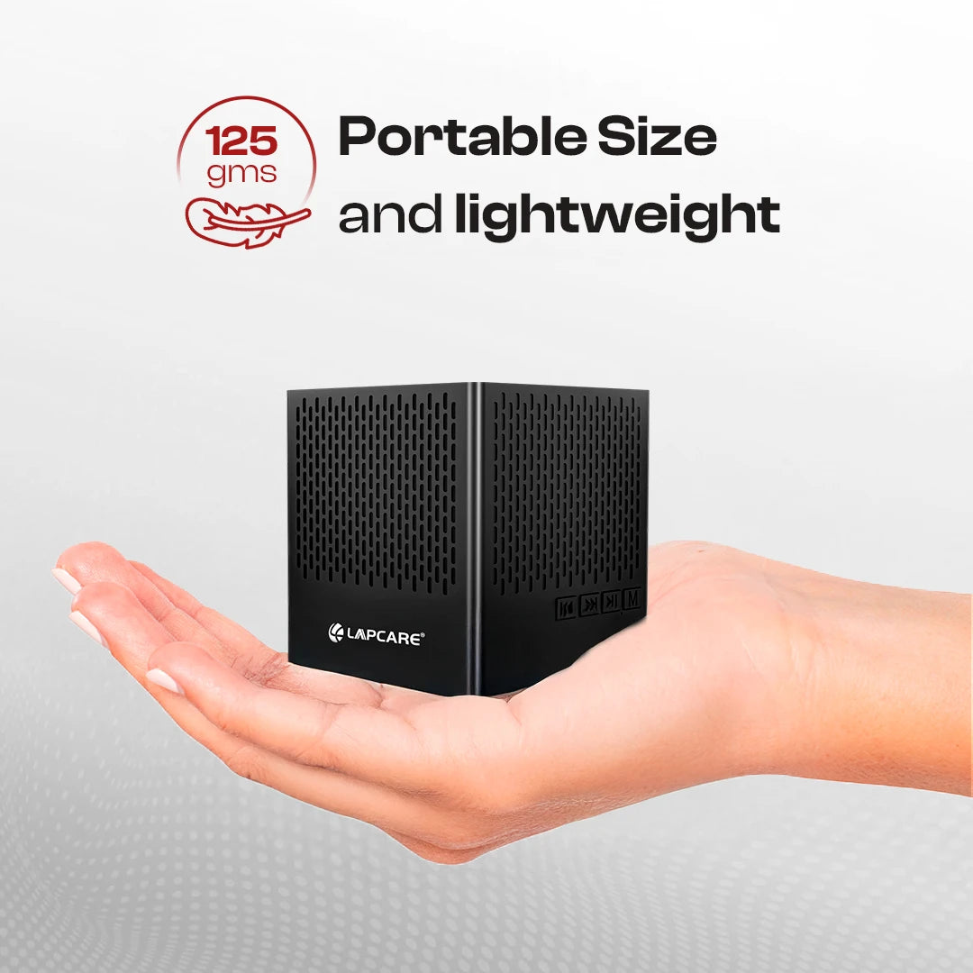 Kube 5W Portable BT 5.3V Speaker With In-Built Mic- Black (LBS-702)