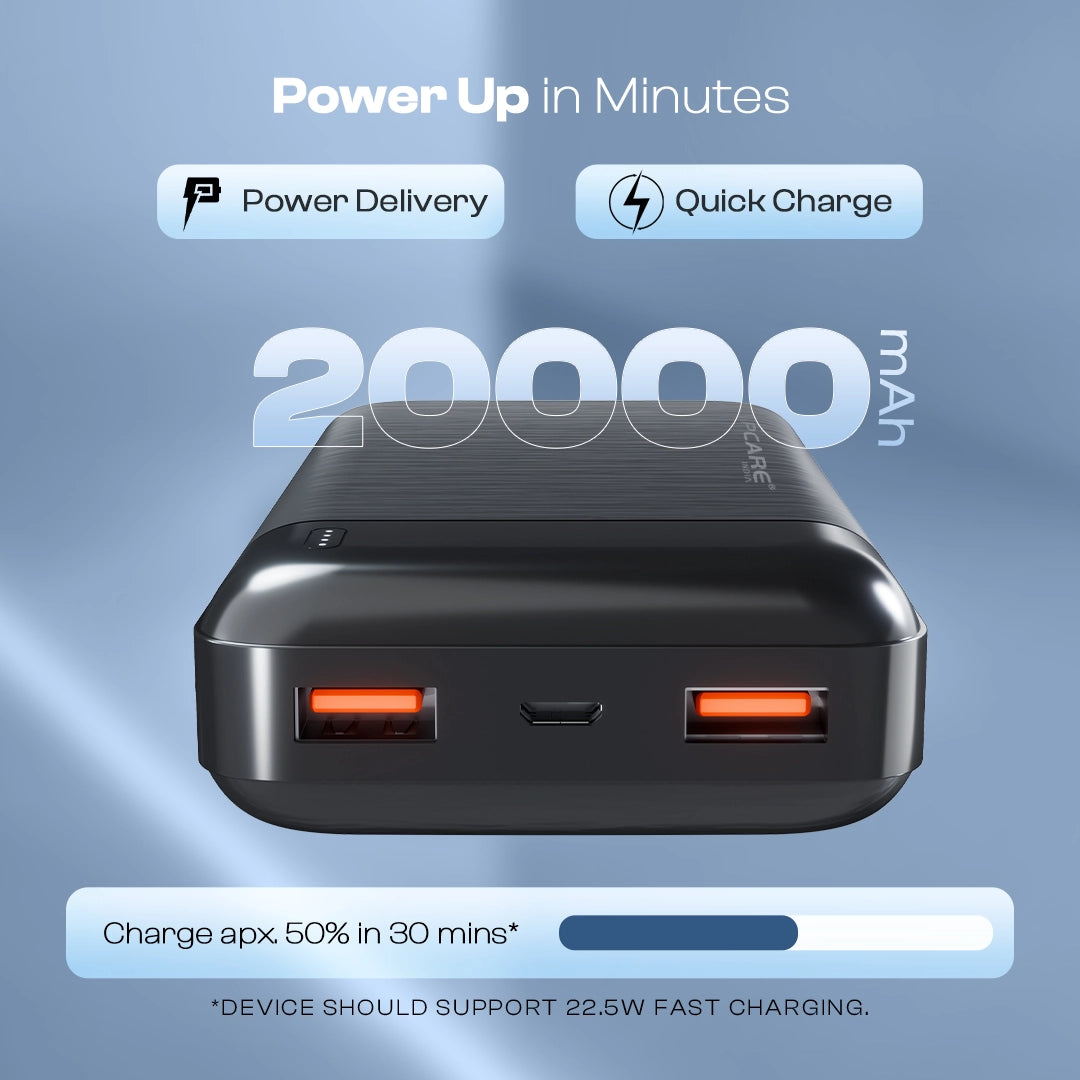 Topup 20000mAh 22.5W Fast Charging Power Bank with Dual USB-A, Type-C (LPB-720)