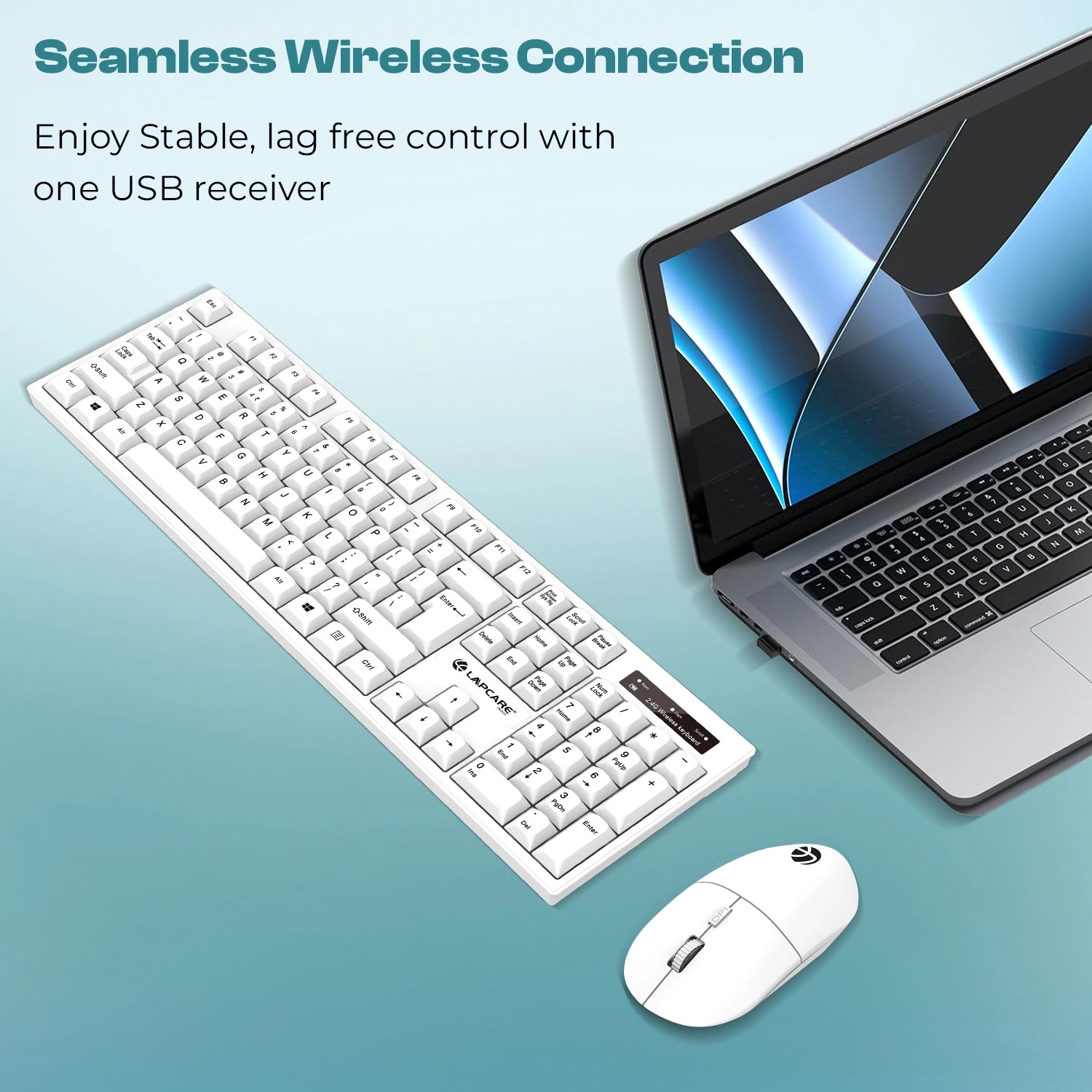 WL-102 Wireless Combo with 2.4G Wireless Technology (White)