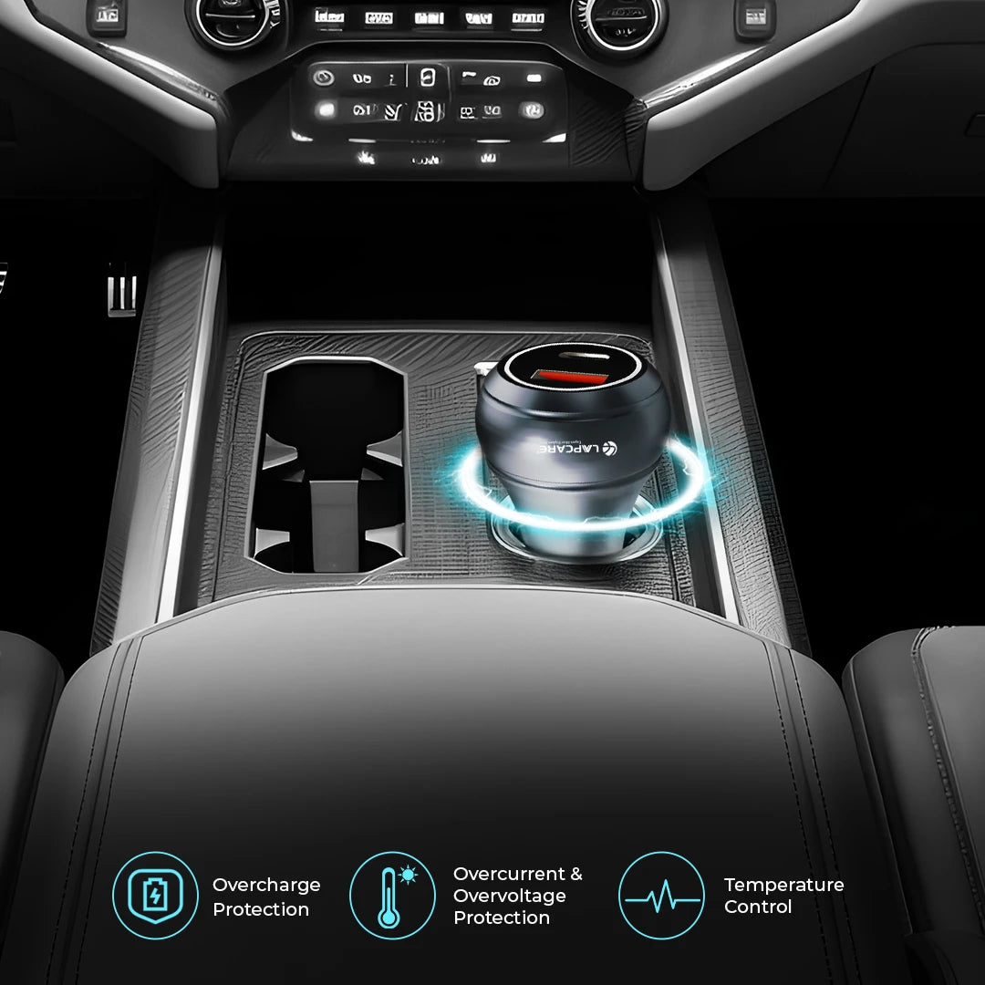 CARGE 145W PD Super Fast Car Charger With 100W USB-A & 45W Type C (LCC-215) Black
