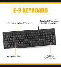 E9 - 117 Keys Wired Multimedia USB Keyboard