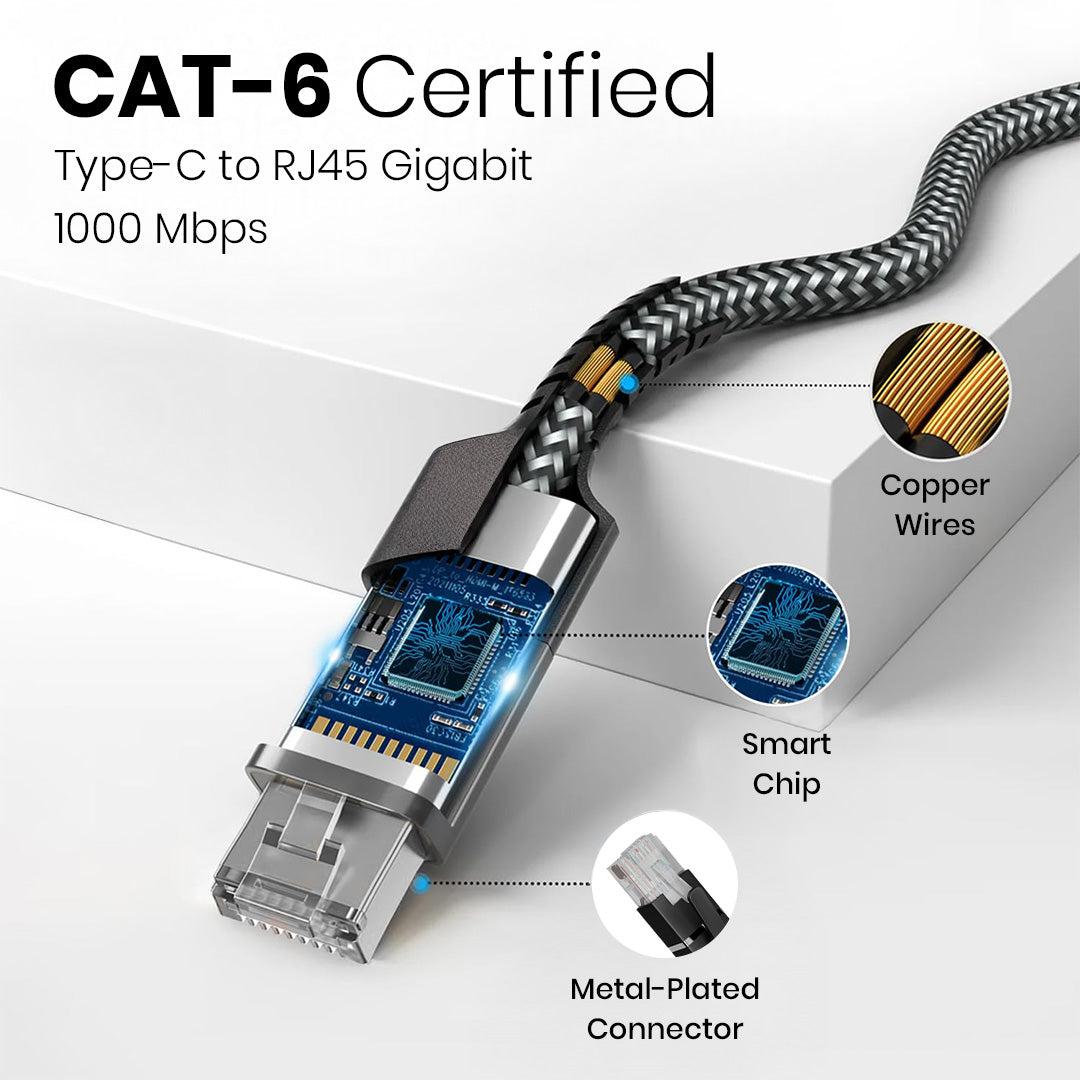 Type-C to RJ45 Gigabit Ethernet Adapter