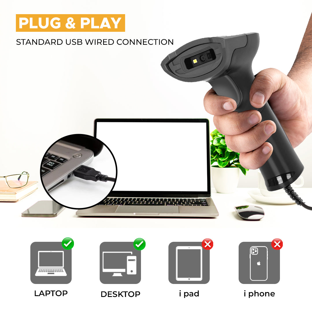 2D Wired Barcode Scanner