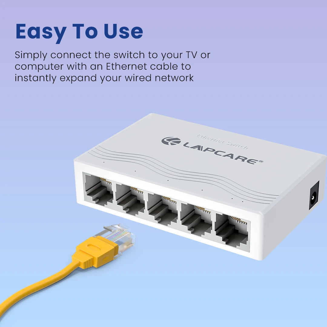 Laplink 5 port Desktop Ethernet Switch - White(LSW-156)