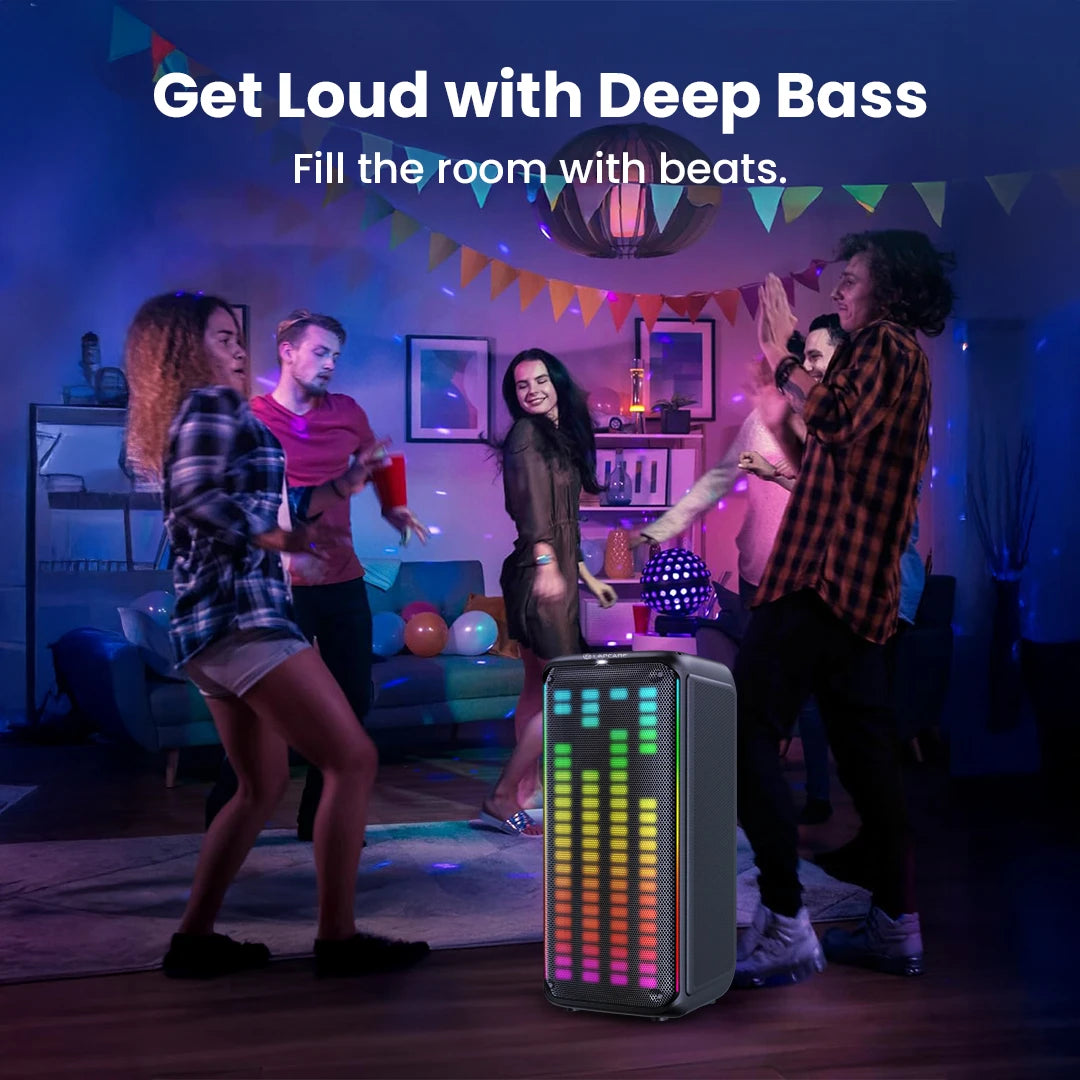 Bloom 160W Bluetooth Party Speaker | Dual 8 Inch Subwoofers + TWS Function (LPS-105)