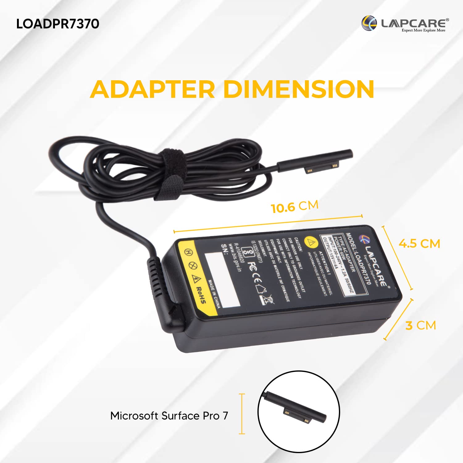 Laptop adaptor Compatible for Microsoft Surface Pro-3 60W 15V/4A