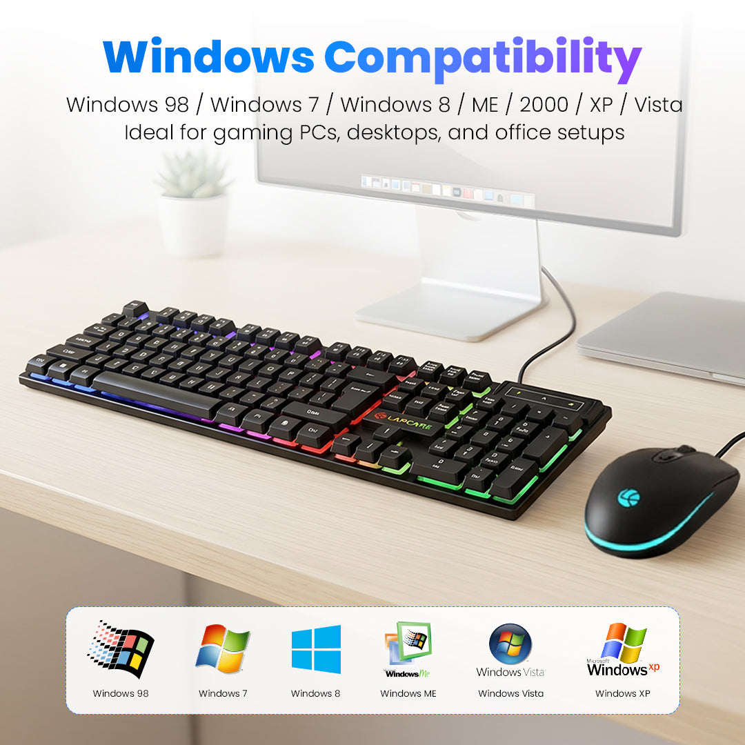 Rapido II Wired Gaming Keyboard & Mouse Combo With Rainbow Backlit (LGK-162)