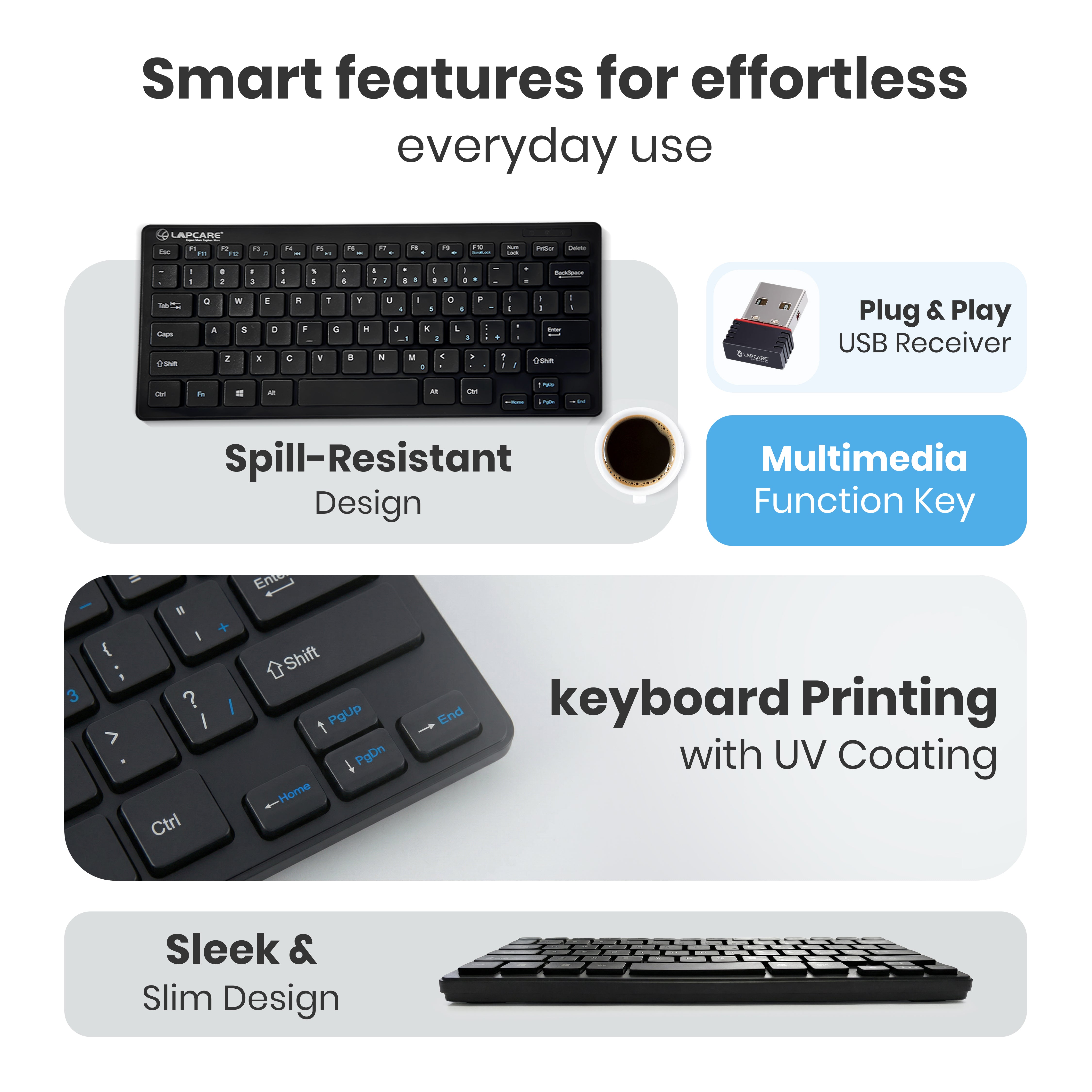 D-Lite Plus Mini Wireless 87 Key keyboard Black