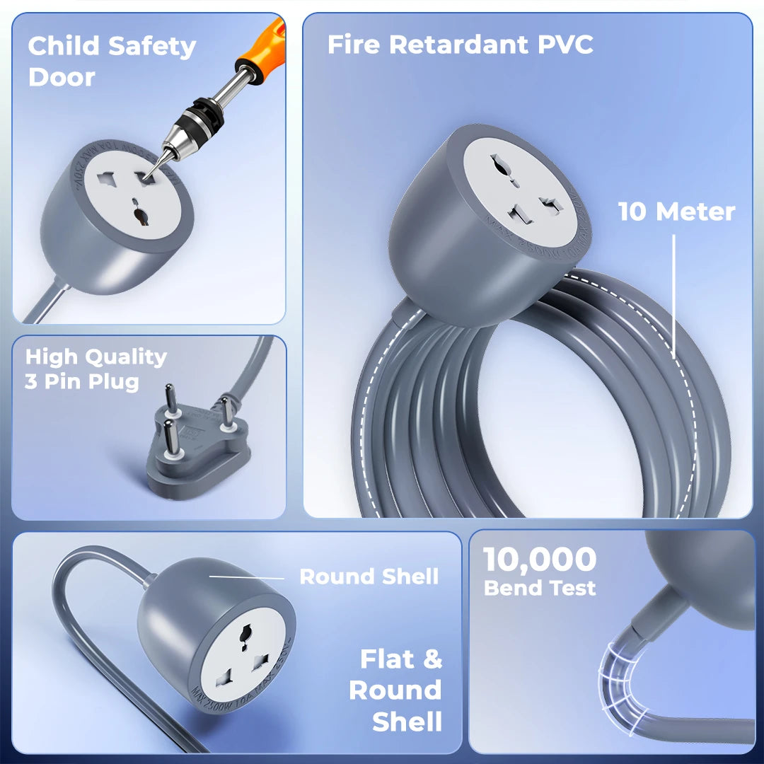 10 Meter Coord Outlet Extension With 2500W High Power output (LSP-224)