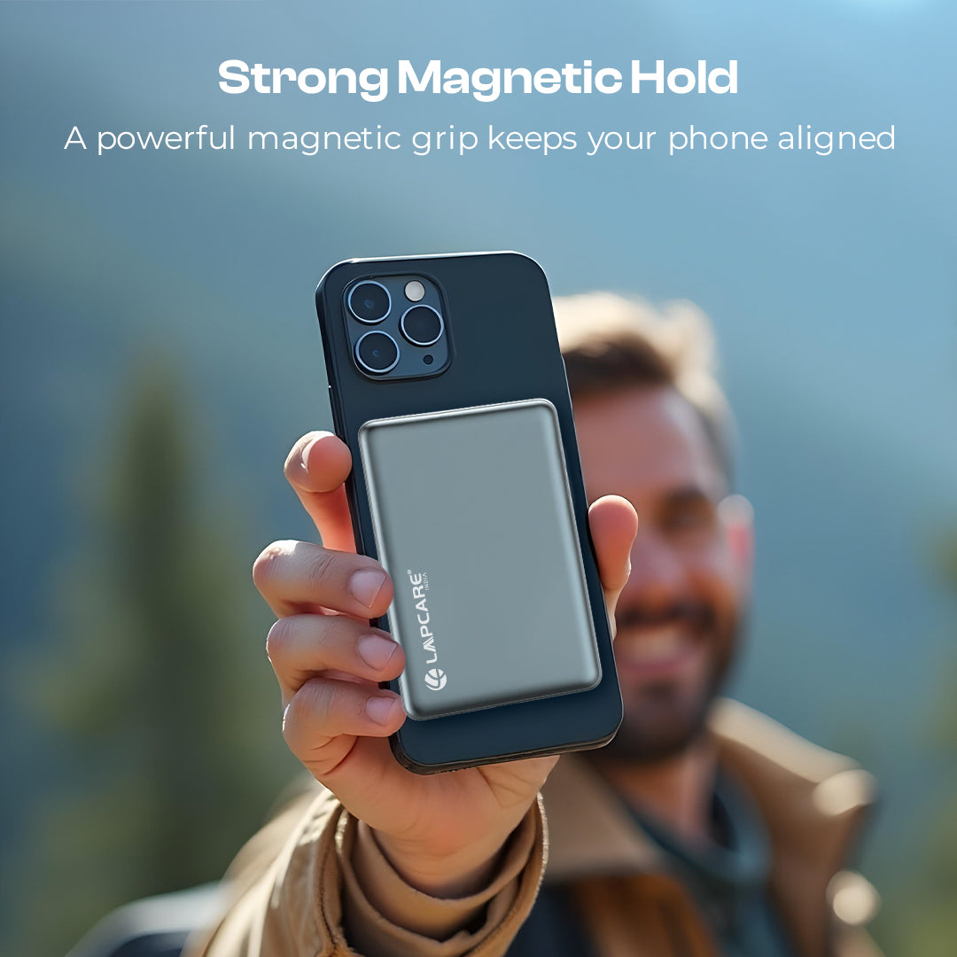 NUCLEO 5000mAh Ultra Slim Compact Power Bank | 15W Mag-Safe Wireless Charging (LOX-159)