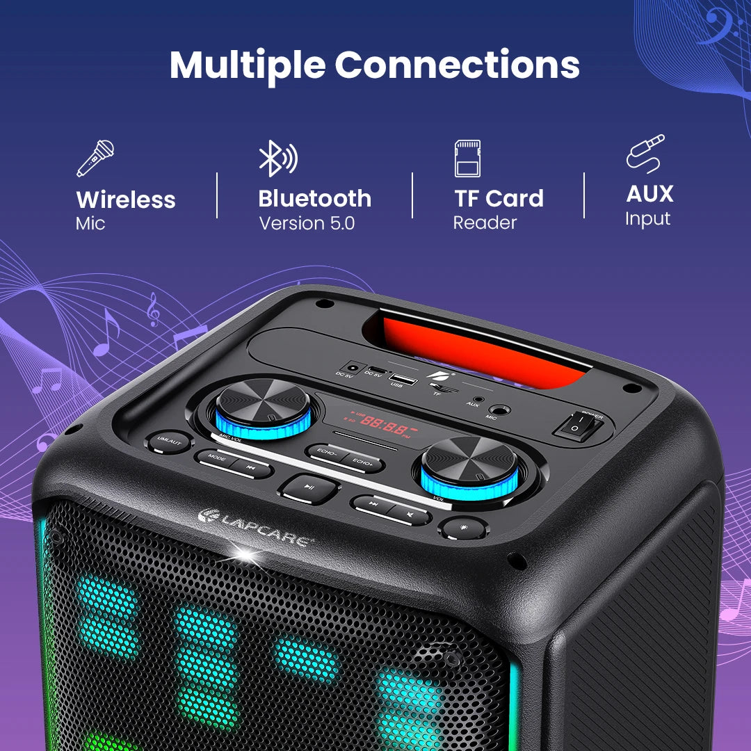 Bloom 160W Bluetooth Party Speaker | Dual 8 Inch Subwoofers + TWS Function (LPS-105)