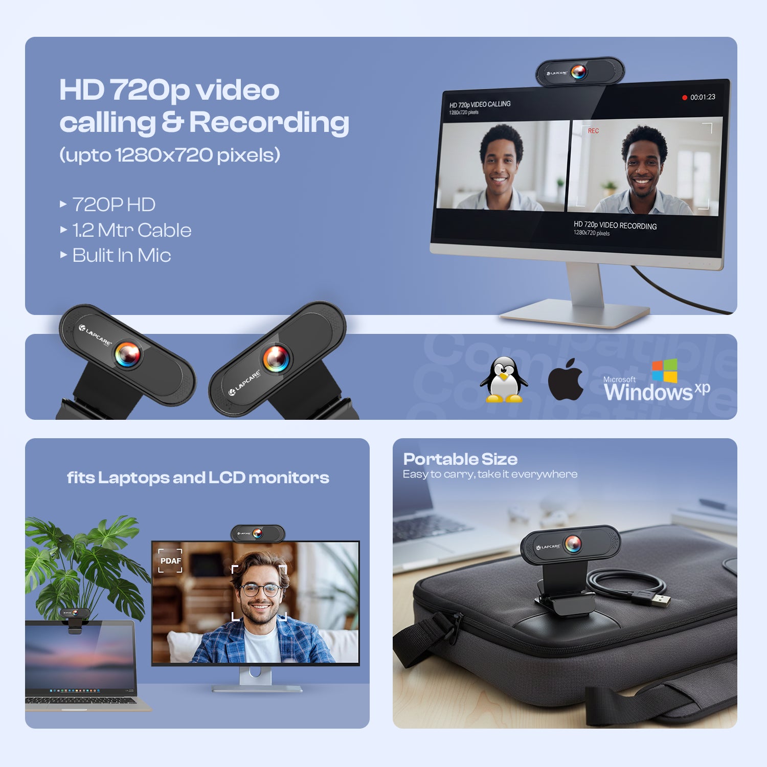 Lapcam web camera HD 720P LWC-042