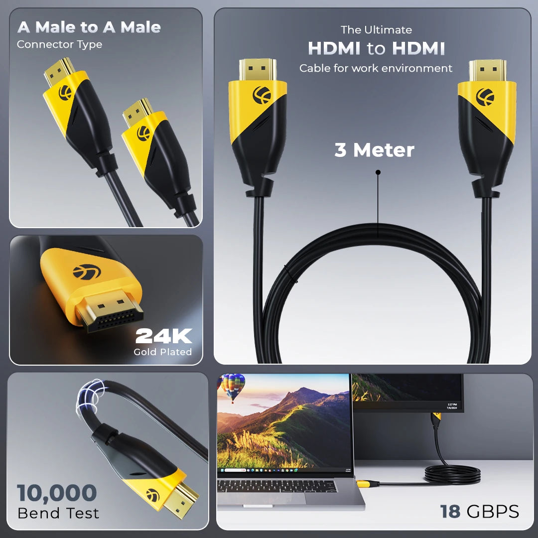 Lapcare HDMI 2.0 PVC Cable 3M (LHC-108)
