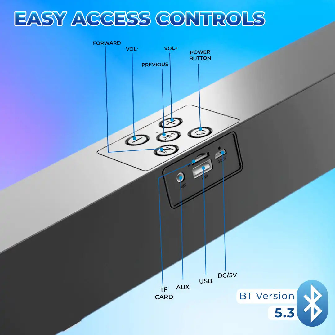 Musi Bar Portable 16W BT Soundbar Grey (LSB-630)