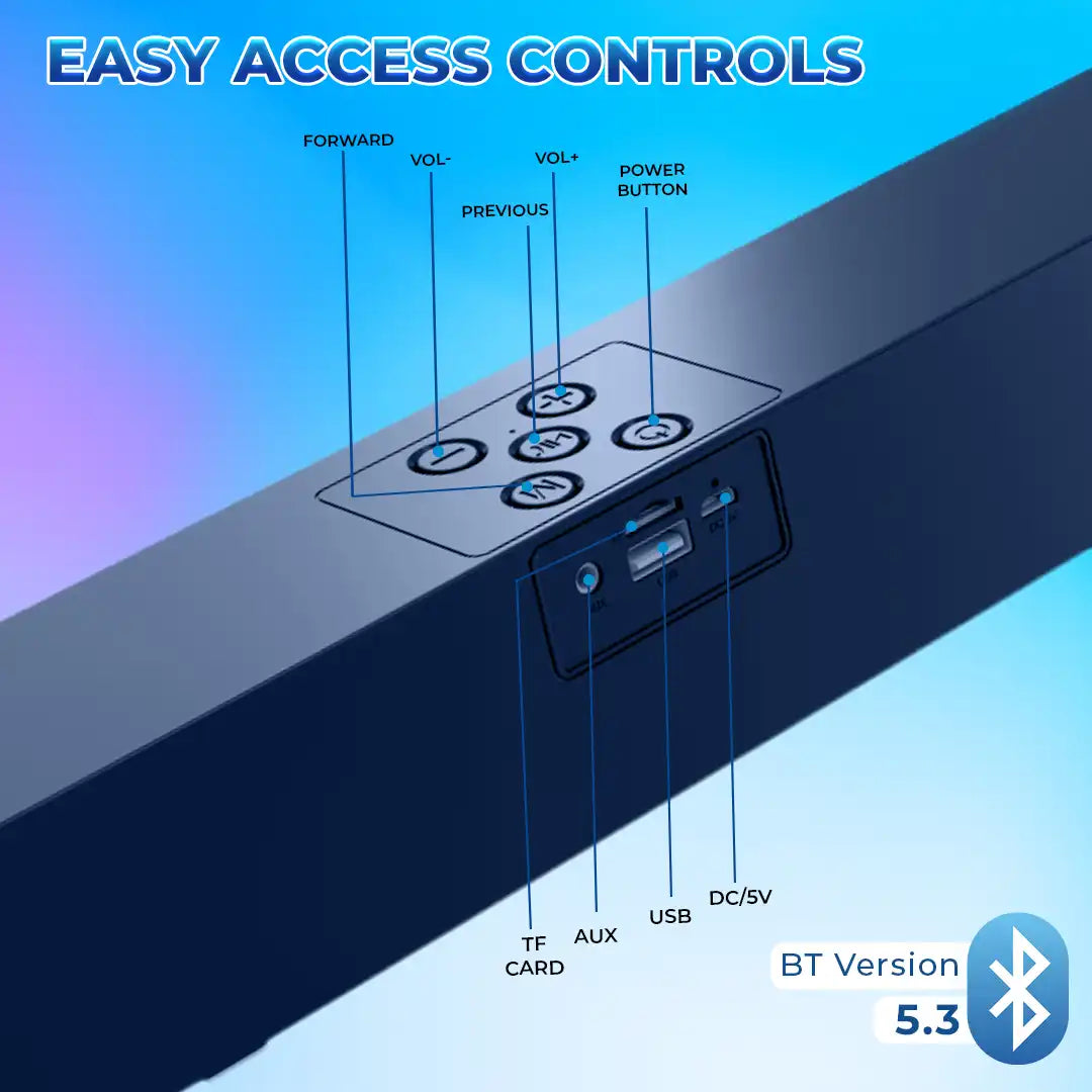 Musi Bar Portable 16W BT Soundbar Blue (LSB-630)