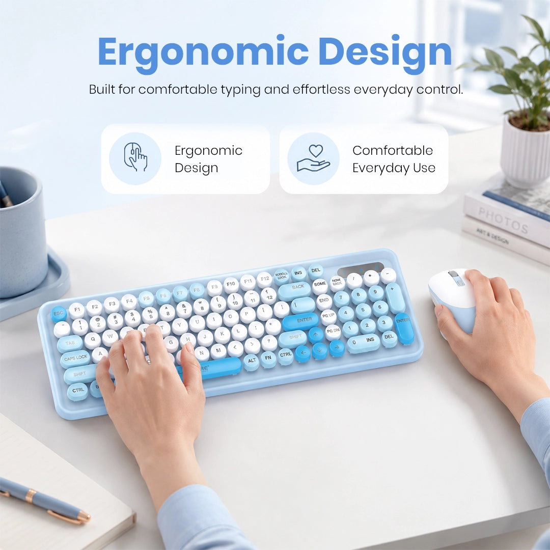 Ramon 1 Wireless Keyboard & Mouse Combo with 12 Multimedia Keys & 3200 DPI Mouse (WL-105)