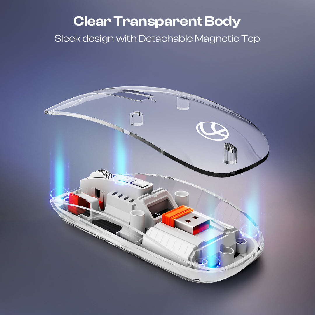 Trendy Plus 2.4G & Dual BT(v3.0 & v5.2) Wireless Mouse With Desktop Lock Key- White (LWM-801)