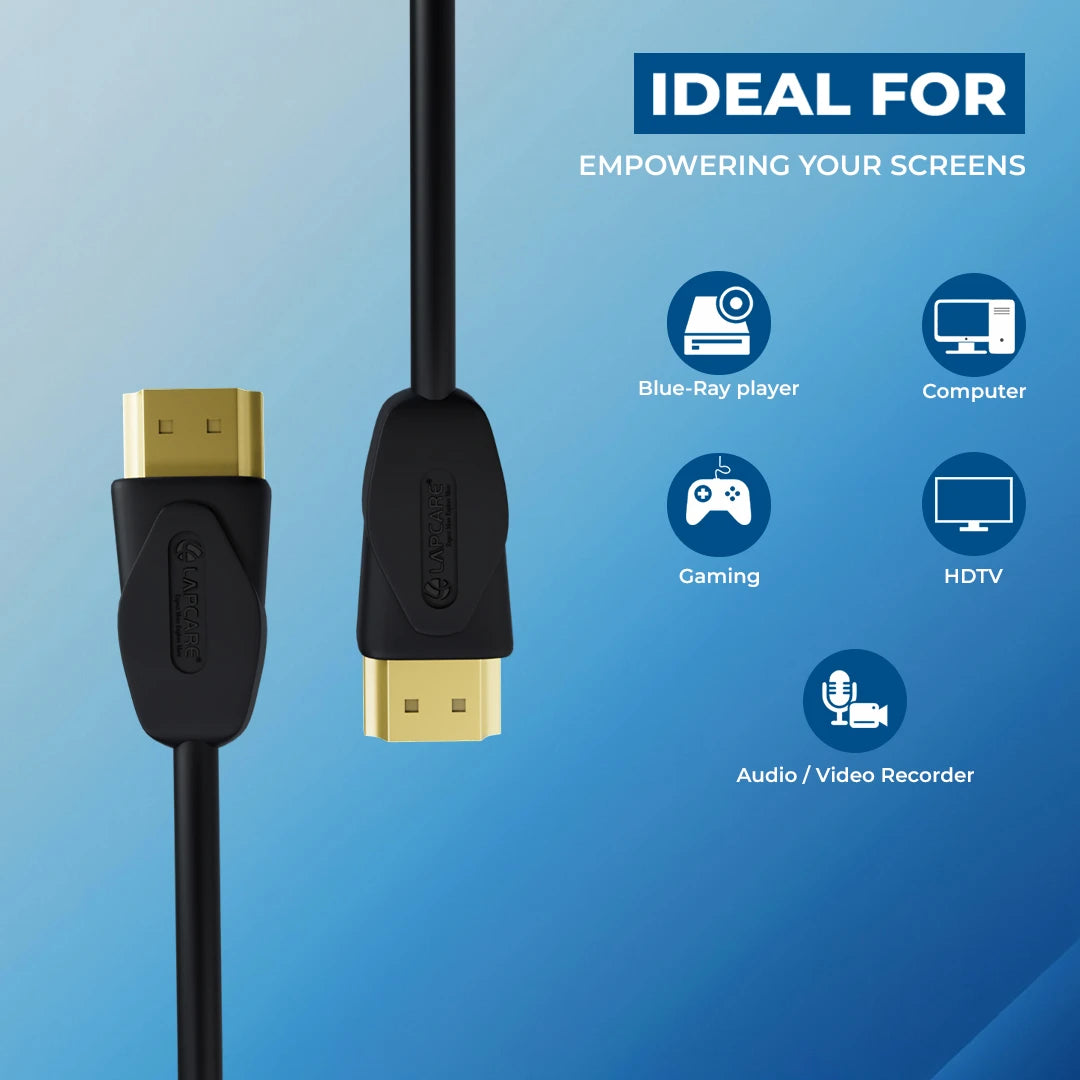 Lapcare high speed HDMI 1.4 cable with Ethernet +3D TRUE Ultra HD (1.5M)