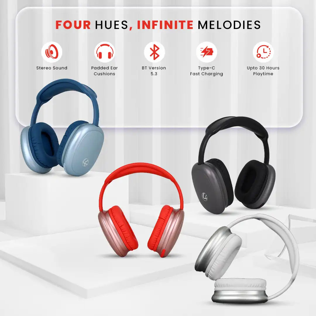 EERS Wireless Bluetooth Headphone With Upto 30 Hrs* Playtime (Metallic Rose Gold)