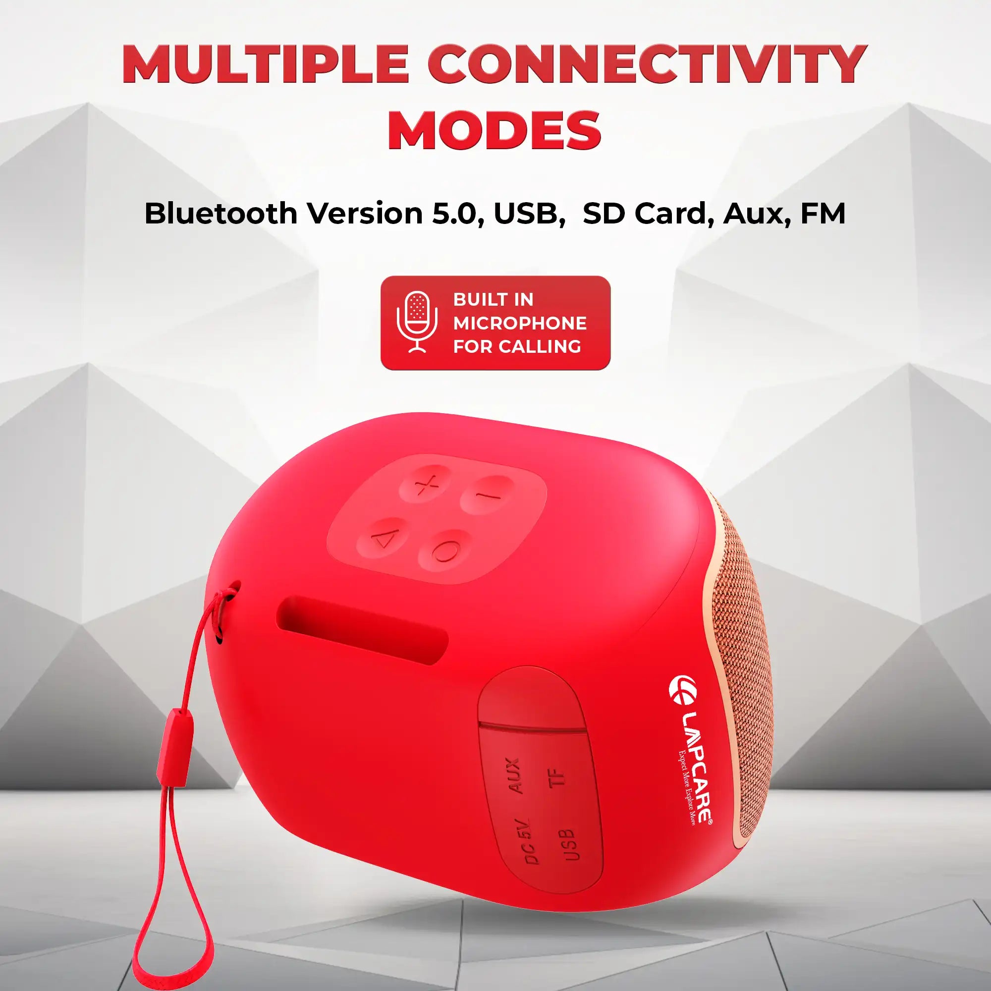 Pulse Wireless Bluetooth Speaker Red (LBS-333)