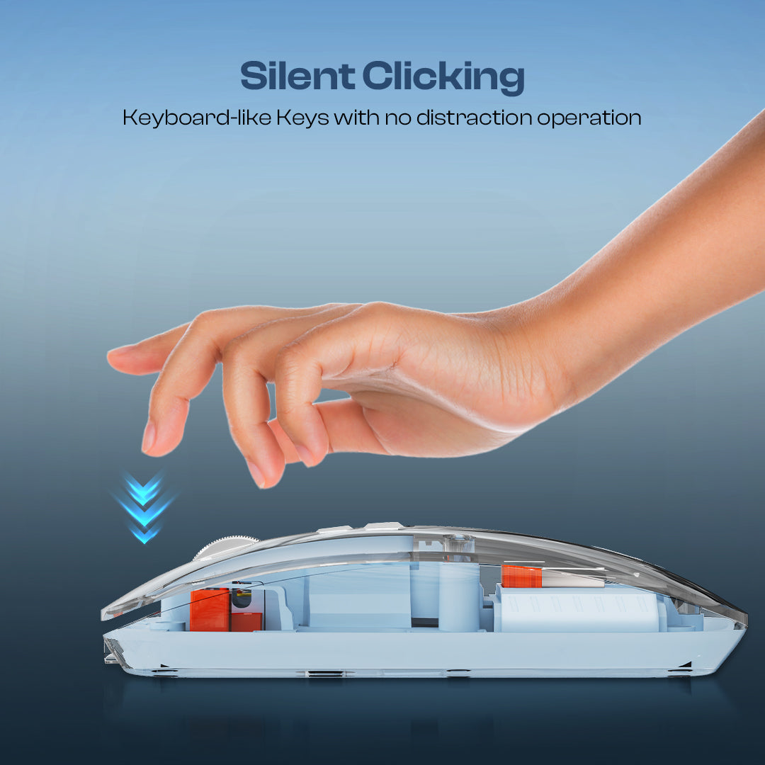 Trendy Plus 2.4G & Dual BT(v3.0 & v5.2) Wireless Mouse With Desktop Lock Key- Blue (LWM-801)