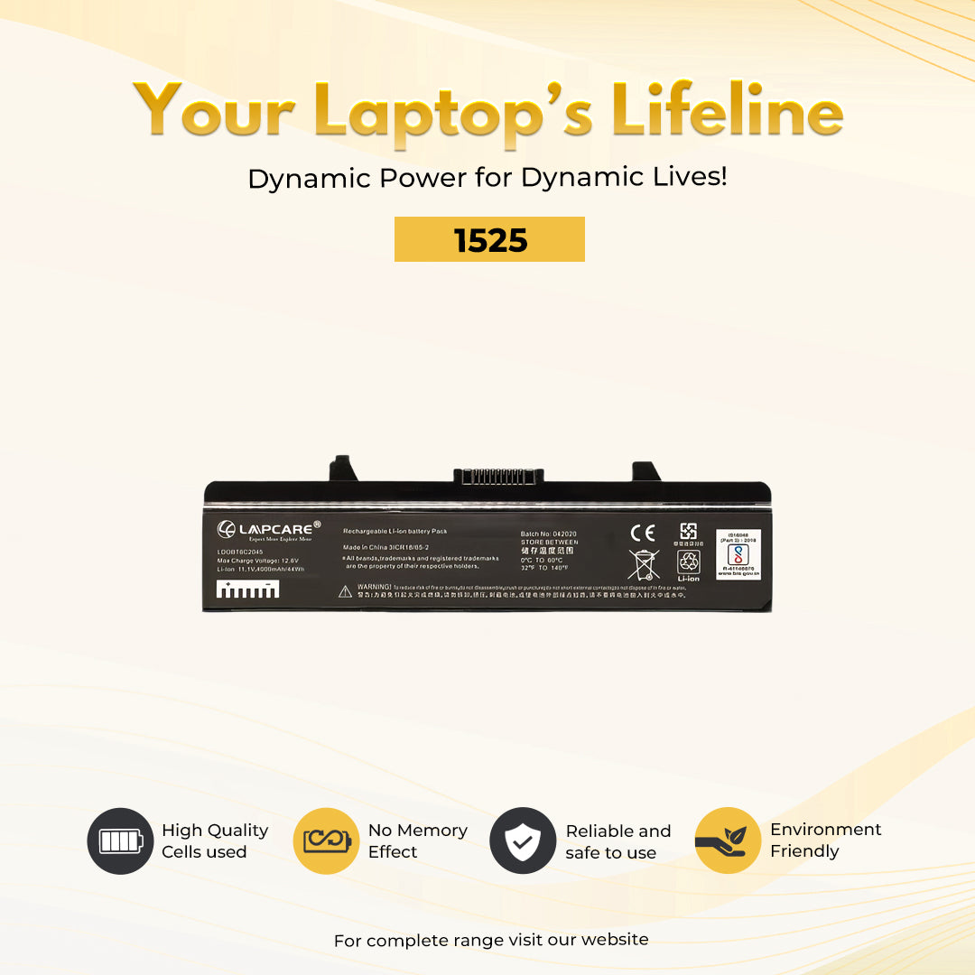 Laptop Compatible Battery For Inspiron 1525 6C
