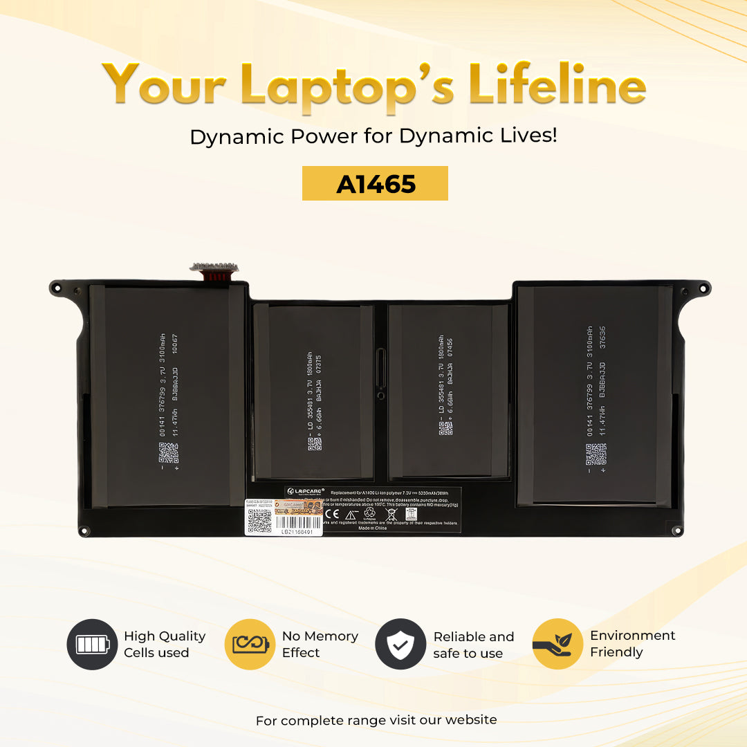 Laptop Compatible Battery For MacBook Air 11" A1406 -2011 A1465 -2012 A1465