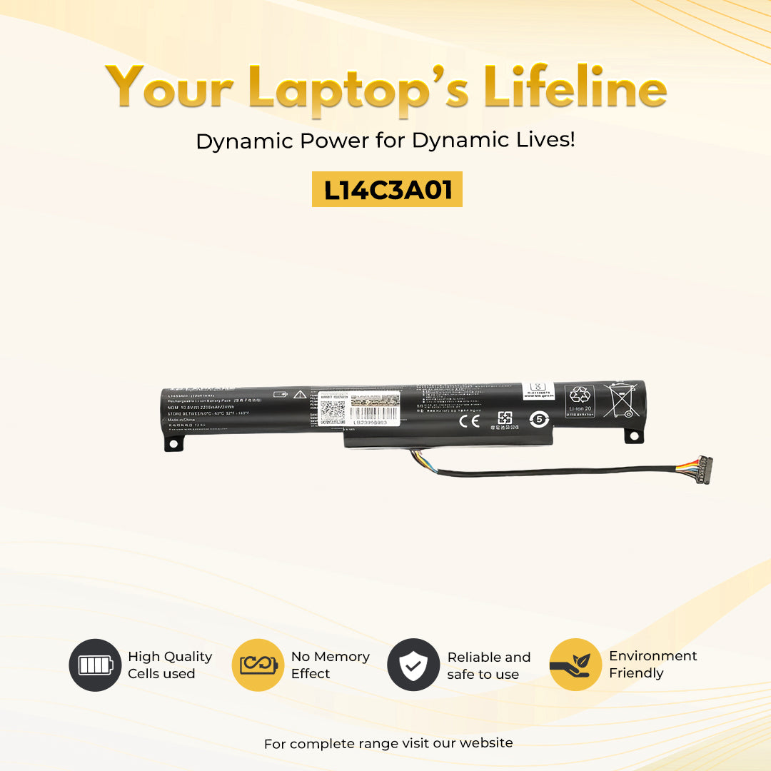 Laptop Compatible Battery For Ideapad 100-15/15IBY Series 3C (L14C3A01)
