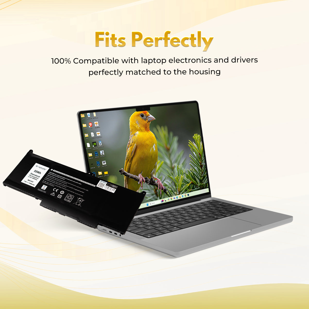 Laptop Compatible Battery For Dell Latitude 13 5300 2-in-1,7300/7400 7.6V 4C(MXV9V/5VC2M)
