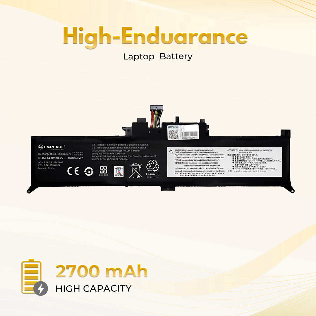 Laptop Compatible Battery For Lenovo ThinkPad Yoga 260,370,X380 (00HW026/00HW027)