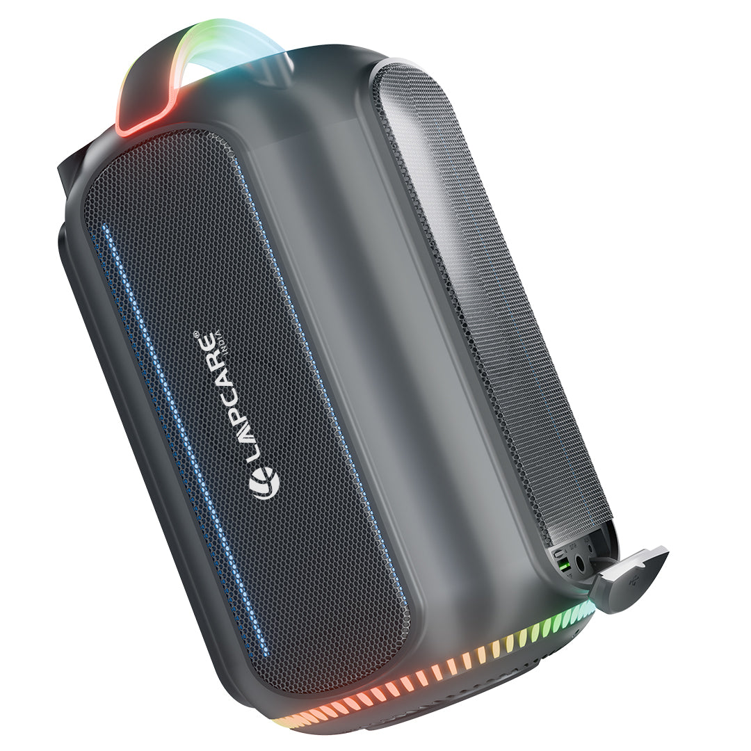 Hexon 80W Bluetooth Party Speaker With RGB Lights, Wireless Mic & Guitar Connectivity (LBS-222)