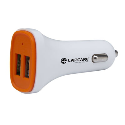Lapcare Car Charger 30W with 2 USB Ports ‚Äì White(LCC-201)