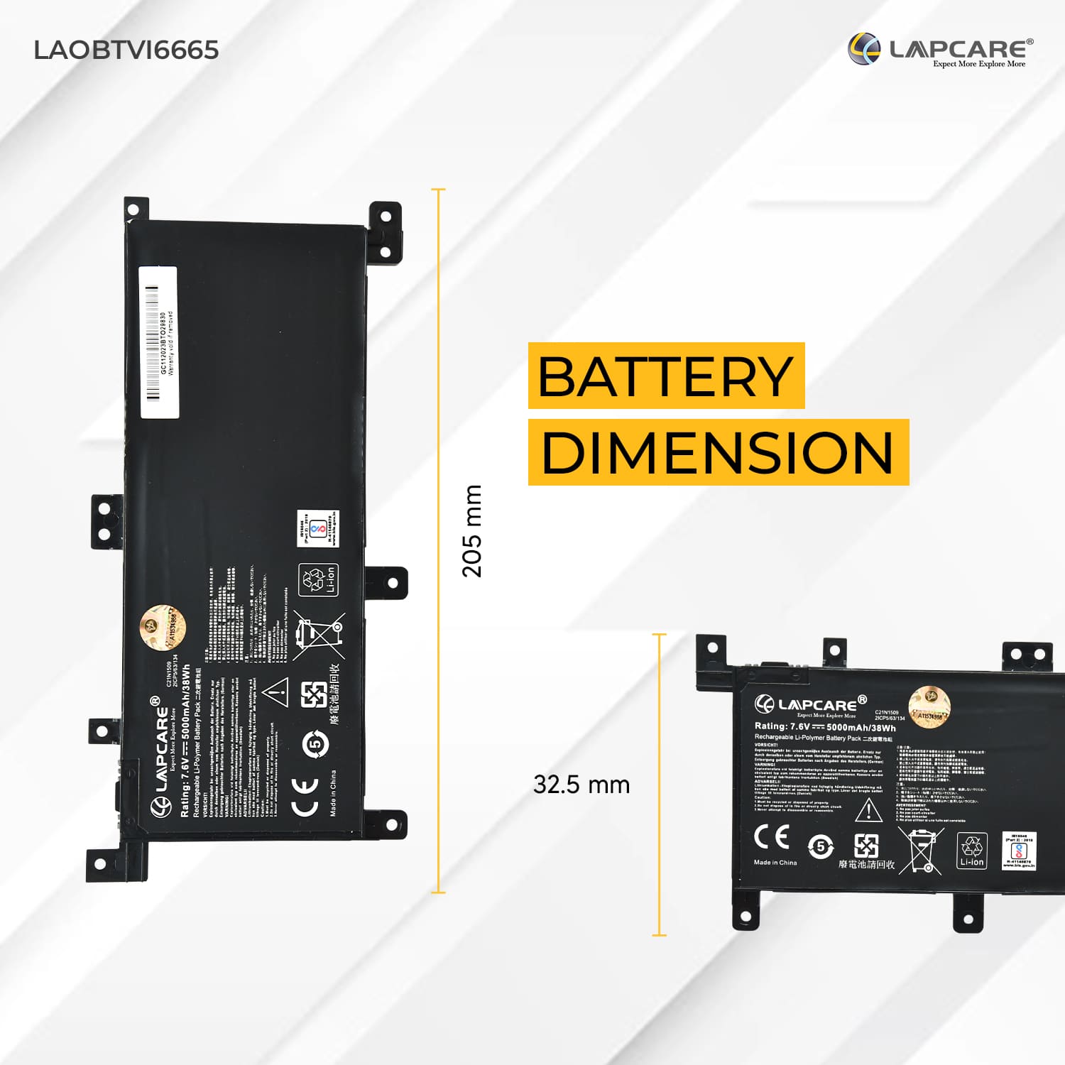 Laptop Compatible Battery For Vivobook X556UA Series 2C (C21N1509)