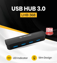 4 Port 3 USB Hub with Power port & 30CM cable