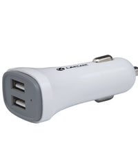 15W Car Charger with 2 USB Ports- White -(LCC-111)