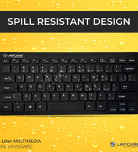 D-Lite - Black 87 Key Mini Multimedia Wired Keyboard
