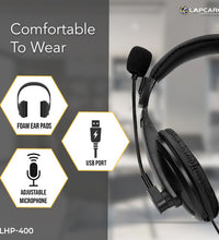 MULTIMEDIA USB WIRED HEADSET WITH MIC (LHP-400)