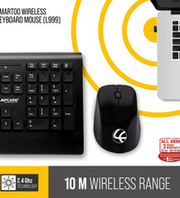 Smartoo Black Wireless Multimedia Combo Keyboard + Mouse 1200dpi