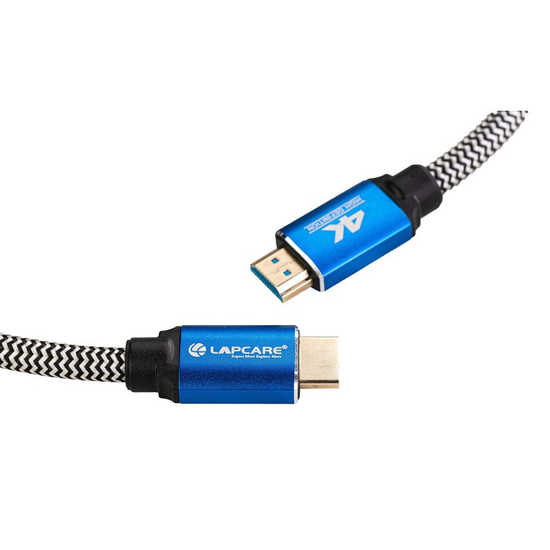 Lapcare 4K HDMI High speed Farbric Braided cable with Ethernet 3D TRUE Ultra HD (3M)