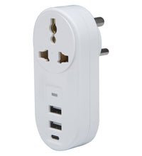Lapcare Multiport Travel Charger with 2 USB and 1 Type C port (White)