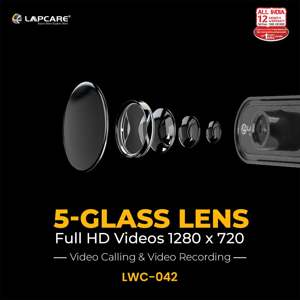 Lapcam - 720P HD web camera with inbuilt noise reduction mic